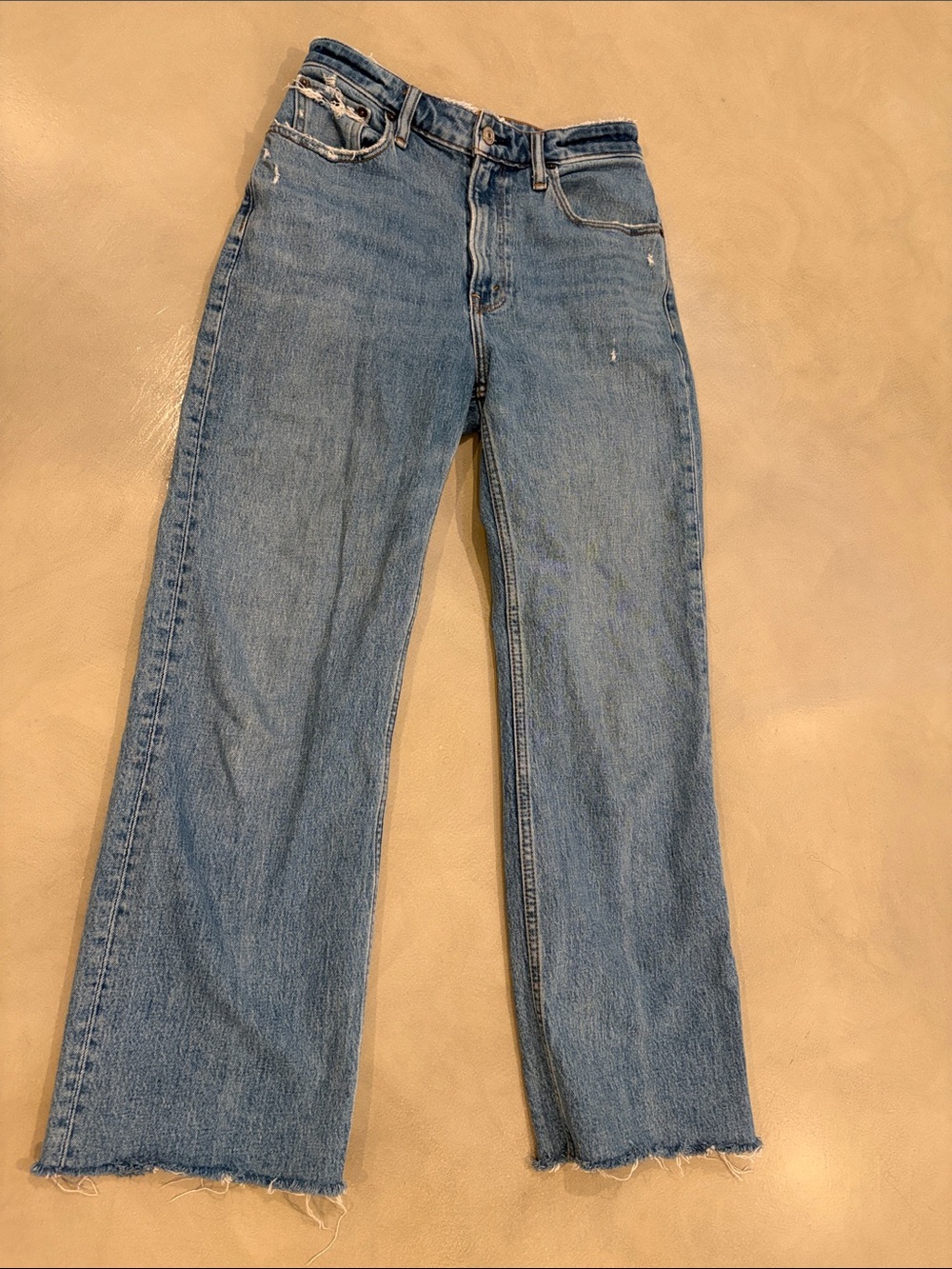 Abercrombie & Fitch Women's Straight-Leg Jeans in Light Blue